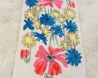 Vintage 'Vera' Floral Linen Kitchen Towel