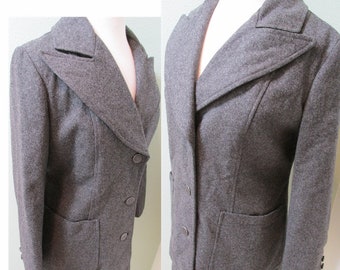 Vintage 70/'s Gray Wool Jacket By Junior Bazaar Sears Roebuck Girl/'s Size 11