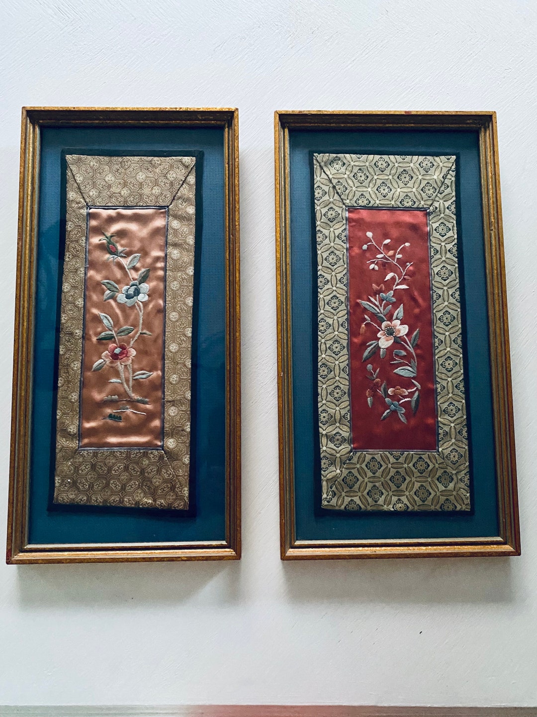 Exquisite Framed Asian Detailed Silk Embroidery Wall Art / Etsy
