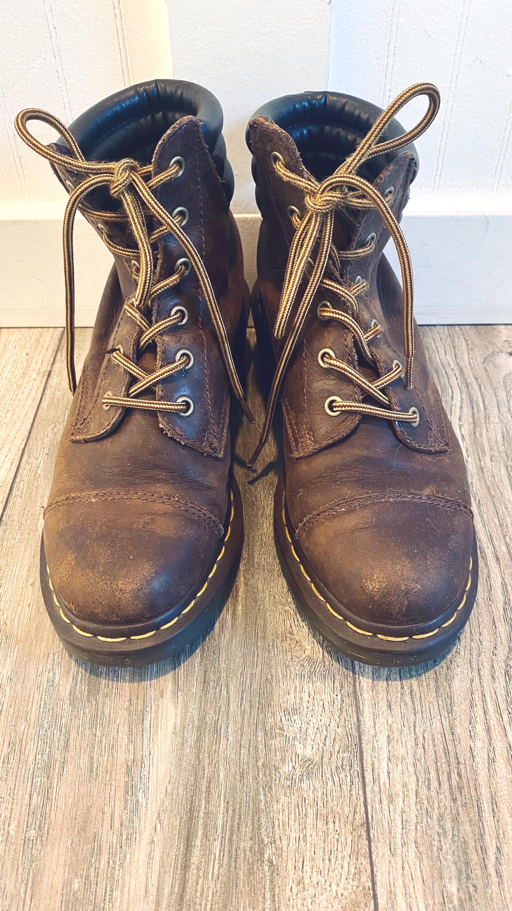 Vintage Dr. Martens Brown Leather Ankle Boots: Men display picture 3