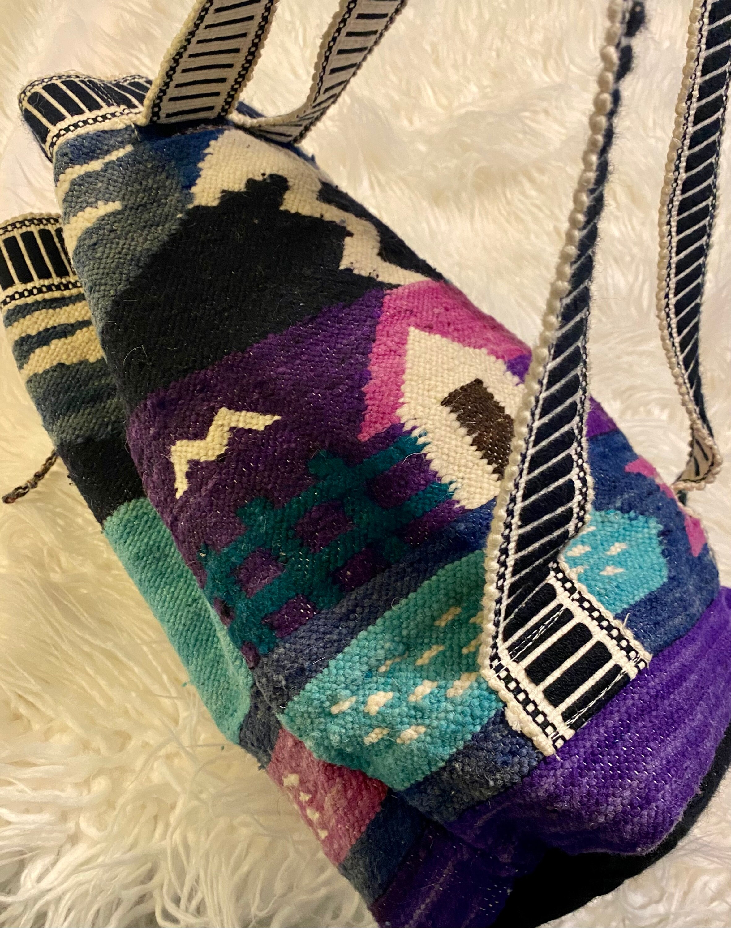 Unbranded Tribal, Southwestern Backpack Tribal Woven Backpack Boho Aztec Hippie Southwestern Baja  main image 2