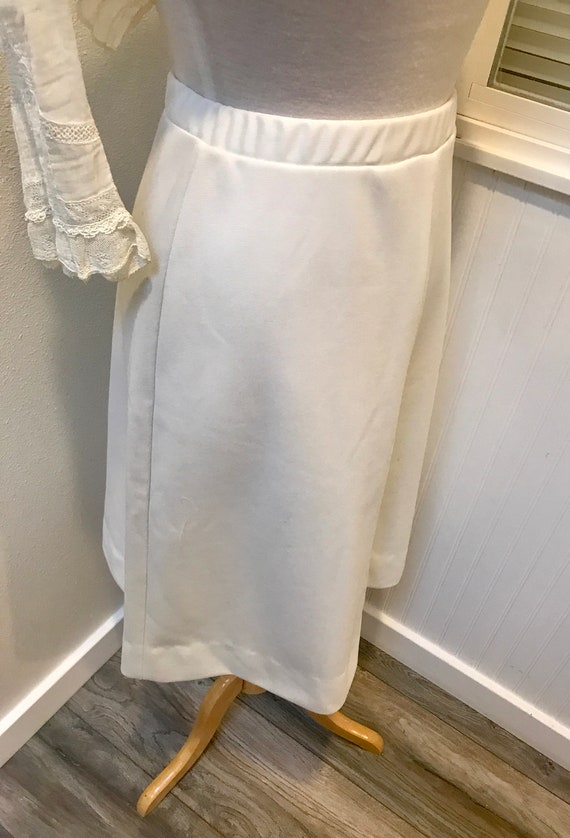 1960's White 'A-Line'  Skirt / Elastic Waist Skir… - image 6