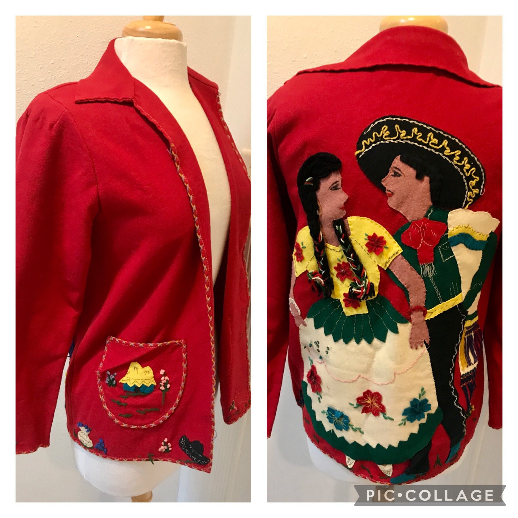 Beautiful Mexican Handmade Bohemian Style Jacket. Genuine 