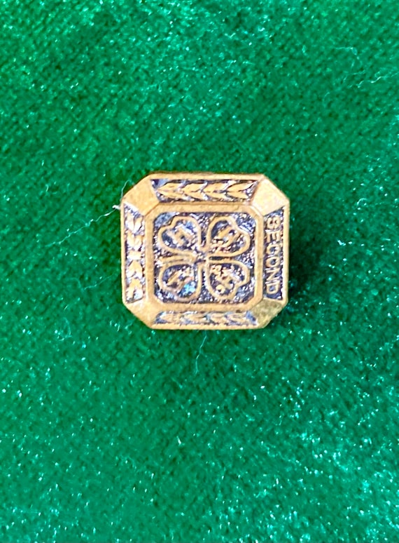 Vintage 1940's Second 4 - H Award Clover Pin / 4 L