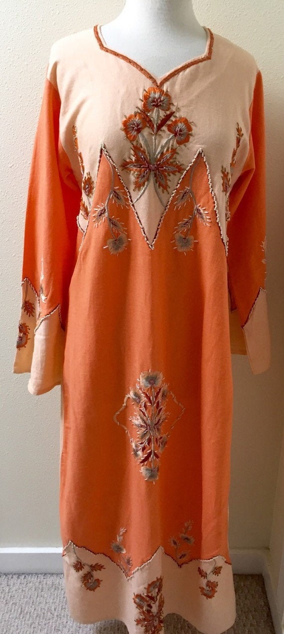 Beautiful Orange Sherbet / Hand Made / Maxi Length