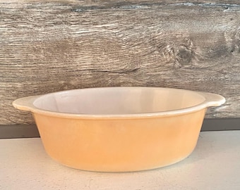 Mid Century Anchor Hocking Fire King Peach Lusterware Ovenware 1.5 Qt.