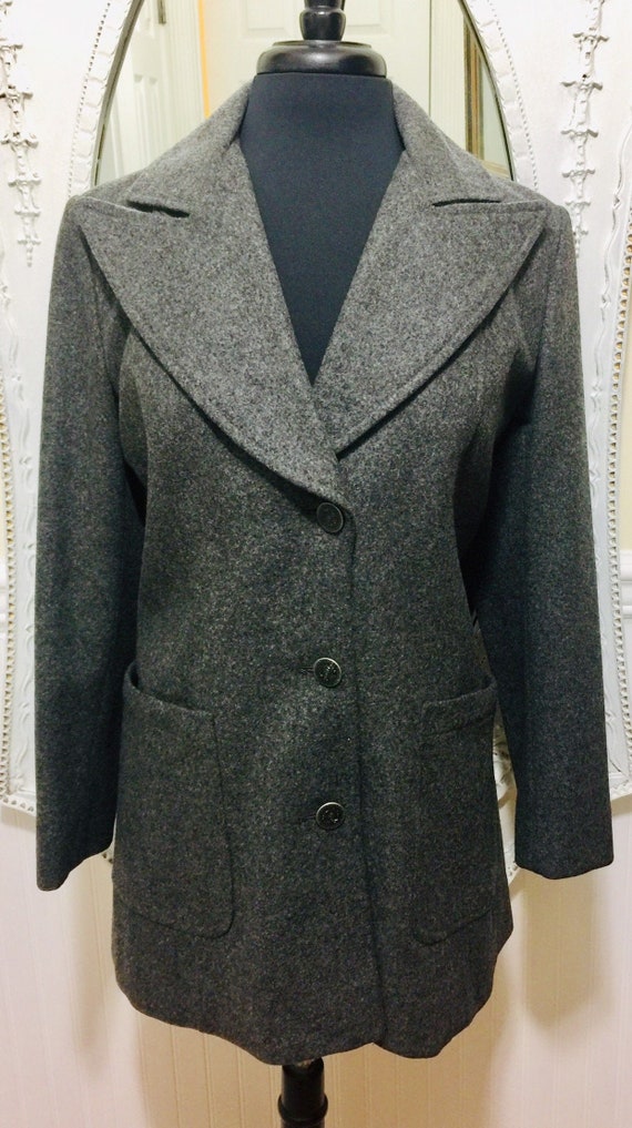 1970's Gray Wool Jacket By Junior Bazaar Sears Roe