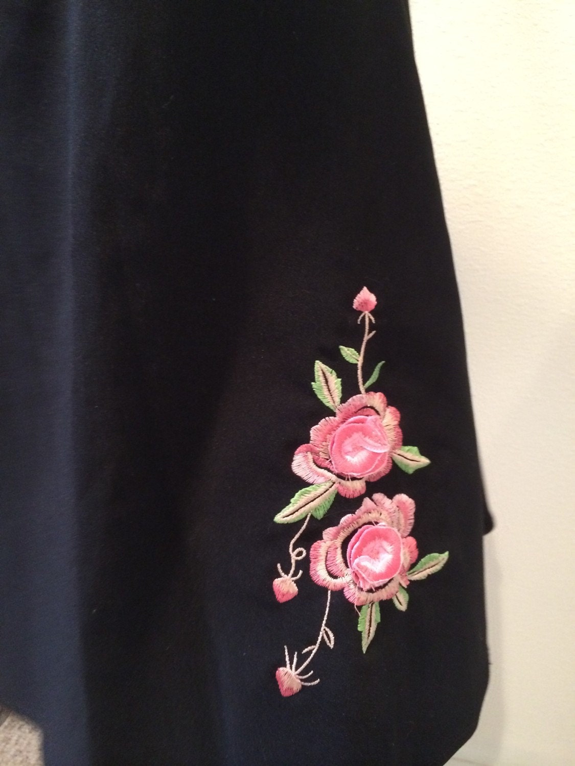 Black and Pink Embroidery Stand-out Detail Party Dress by M | Etsy