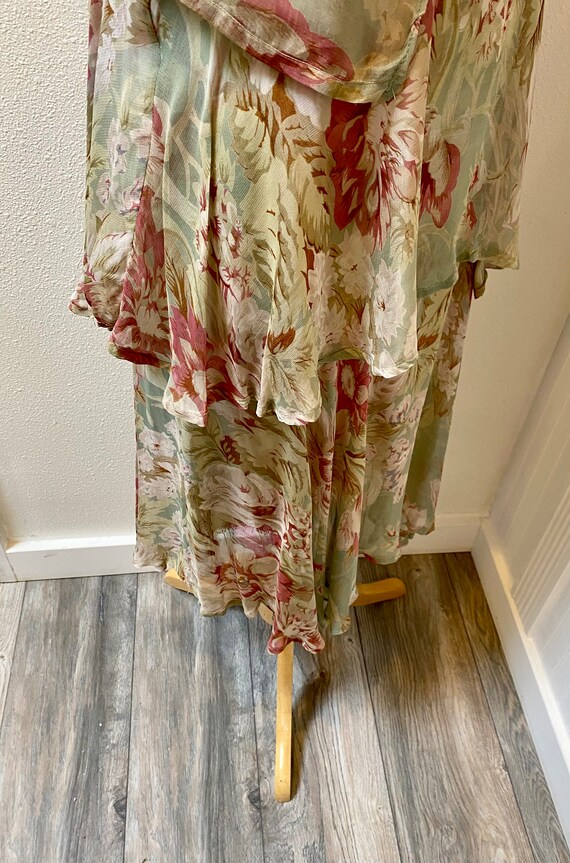 1960’s Sage green Layered Dress with Attached Capelet… Gem