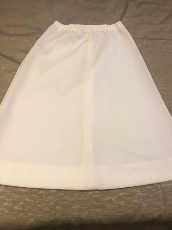 1960's White 'A-Line'  Skirt / Elastic Waist Skir… - image 2
