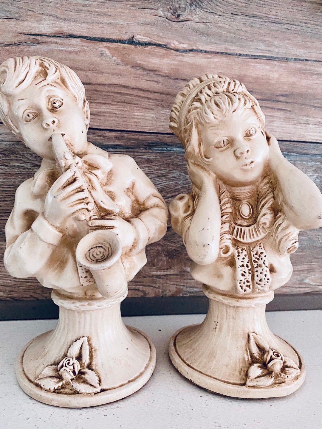 1970's 'J. Kendrick' Pair of Novelty Statue Boy With