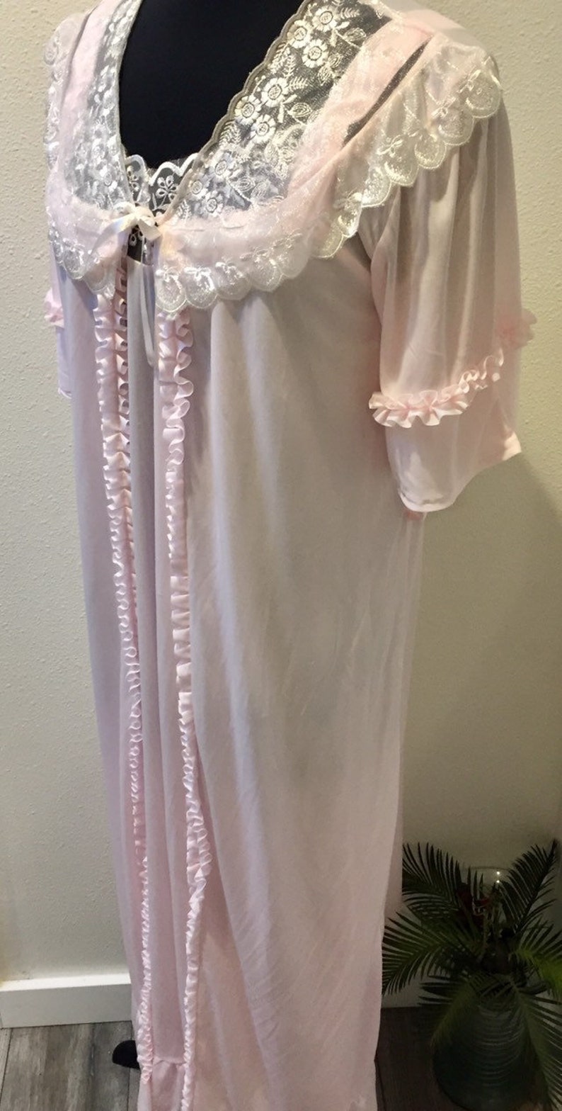 Lovely Pink Lace Ruffled /' Dream Lady/' Peignoir Set Ladies Size Large