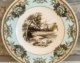 Vintage Johnson Bros. 'River Scenes' Salad Plate Earthenware, made in England