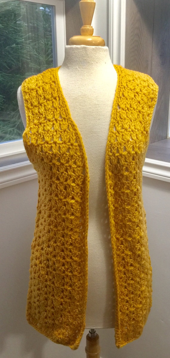 Vintage Handcrafted Crochet Gold / Light Mustard /