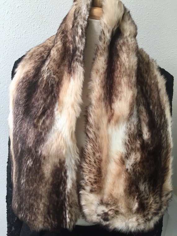 Vintage Faux Fur Glam Collar / Winter Faux Fox Fu… - image 7