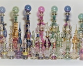 Small, Medium, and Large Egyptian, Hand-blown, 14 k Gold Trimmed, Perfume Bottles (Set of Three)