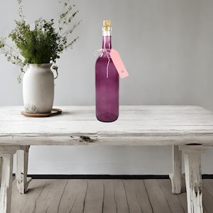 Brandfärgad, Bordeauxvinflaska, Tom, Korkad, Ny med etikett, 750 ml