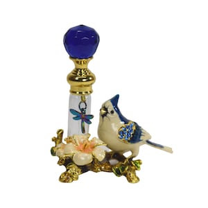 Blue Jay or Red Cardinal, Empty, Vintage Style, Charmed, Perfume Bottle, 4ml (Your Choice)