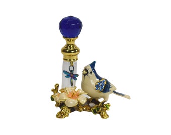 Blue Jay or Red Cardinal, Empty, Vintage Style, Charmed, Perfume Bottle, 4ml (Your Choice)