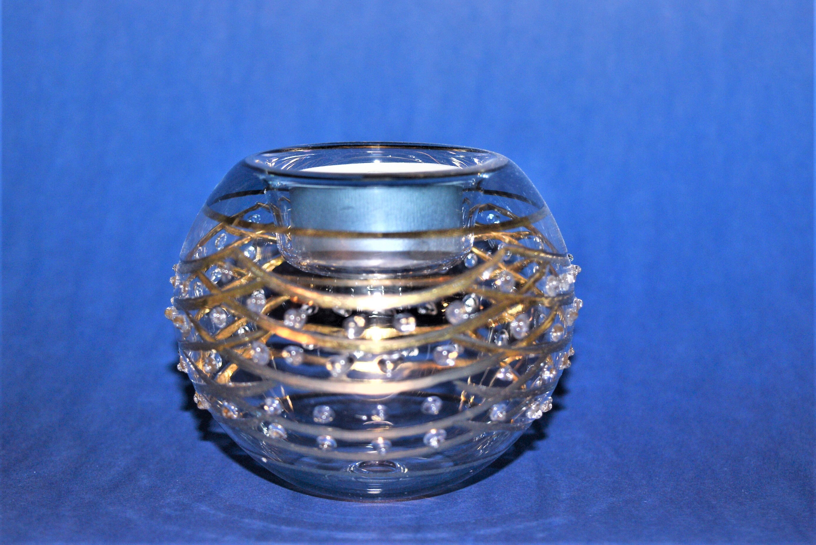 Tealight Candle Holder Egyptian Handblown Glass with 14 k Etsy