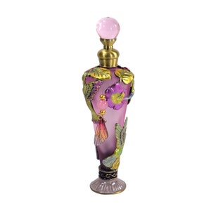 Hummingbird, Butterfly-Charmed, Frosted Crystal, Empty Perfume Bottle, 25ml