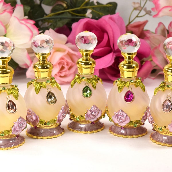 Pink Peony, Rhinestone Crystal Pendant Charmed, Empty Perfume Bottle, 15ml