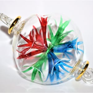 Regenbogen-Design, Glas-Weihnachtskugel-Ornamente, mundgeblasenes Ägyptisches, 14 k Goldrand