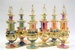 Egyptian Hand-blown Glass Perfume Bottle with 14 k Gold Trim, Multi-Colored  (6 1/4 Inch) 