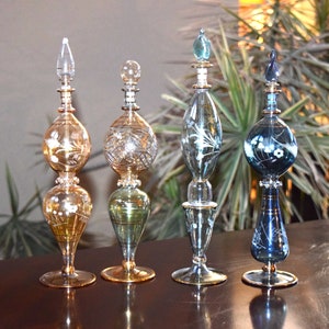 Discount Second Designer Bottles, Egyptian Hand blown, 14k Gold Trim, King Size (Sold Individually)