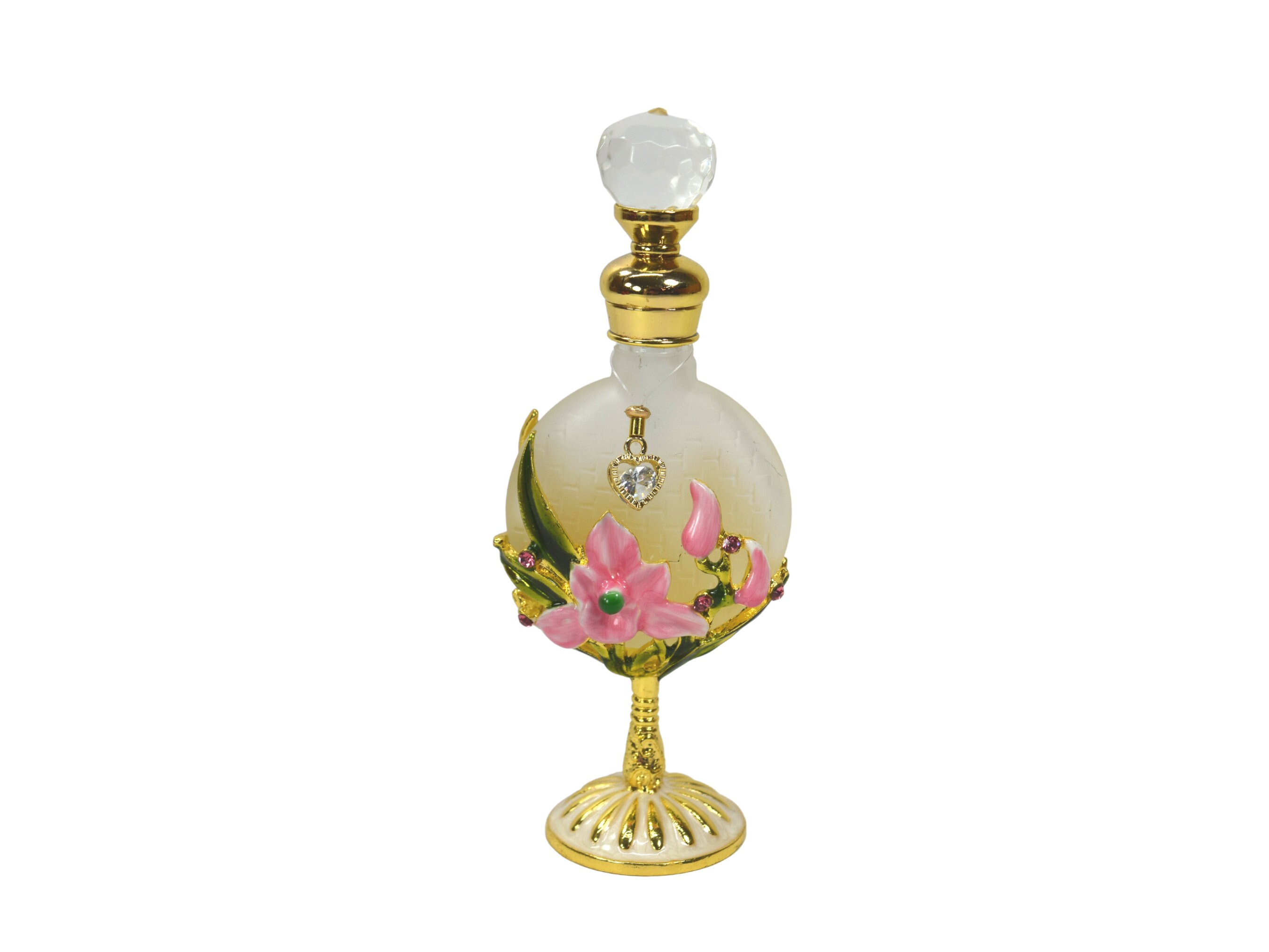 YUFENG Vintage Perfume Bottles Empty Refillable Fancy Pink Rose