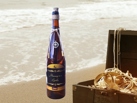 Message in a Bottle, Amber Glass Wine Bottle With Cork, 750ml - Etsy