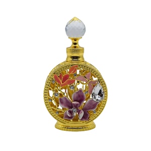 Orchid Flower, Empty, Water Drop Crystal Bead Pendant, Rhinestone Teardrop, Perfume Bottle, 12ml