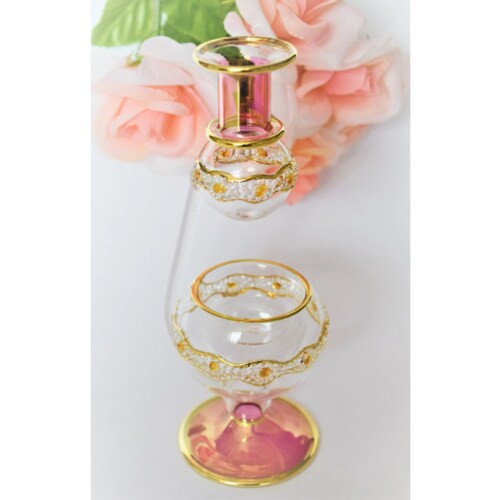 Egyptian Hand Blown Glass Oil Burner Decorative by 14k Gold Etsy