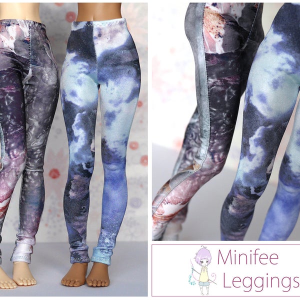 Slinky Spandex Minifee Leggings - Grey Purple *Choose your Style*