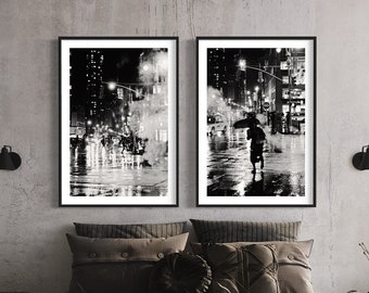 Set of Two, New York City, Wall Art, Instant Download, Digital Print, Black & White Photography, NYC, Cityscape,Street Photography