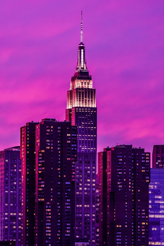 エンパイア・ステート・ビルの夕日 - ニューヨーク市 - カラーファイン