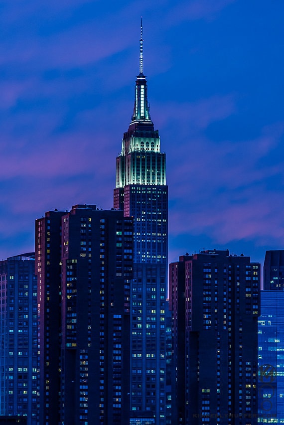 Canvas Schilderij Skyline met de Empire State Building in New York - 90x60 cm - Wanddecoratie