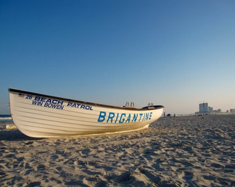 Late Sun - Brigantine Beach - New Jersey - Jersey Shore - Lifeguard Boat