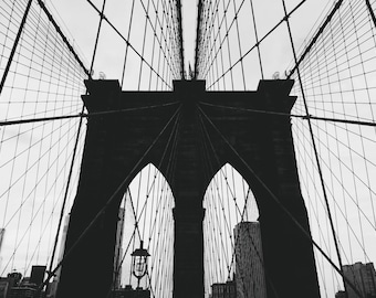 NYC - The Brooklyn Bridge -  New York City - Brooklyn - Black and White