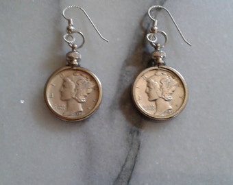 1941 Mercury dime earrings