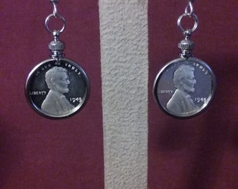 Silver Abraham Lincoln earrings