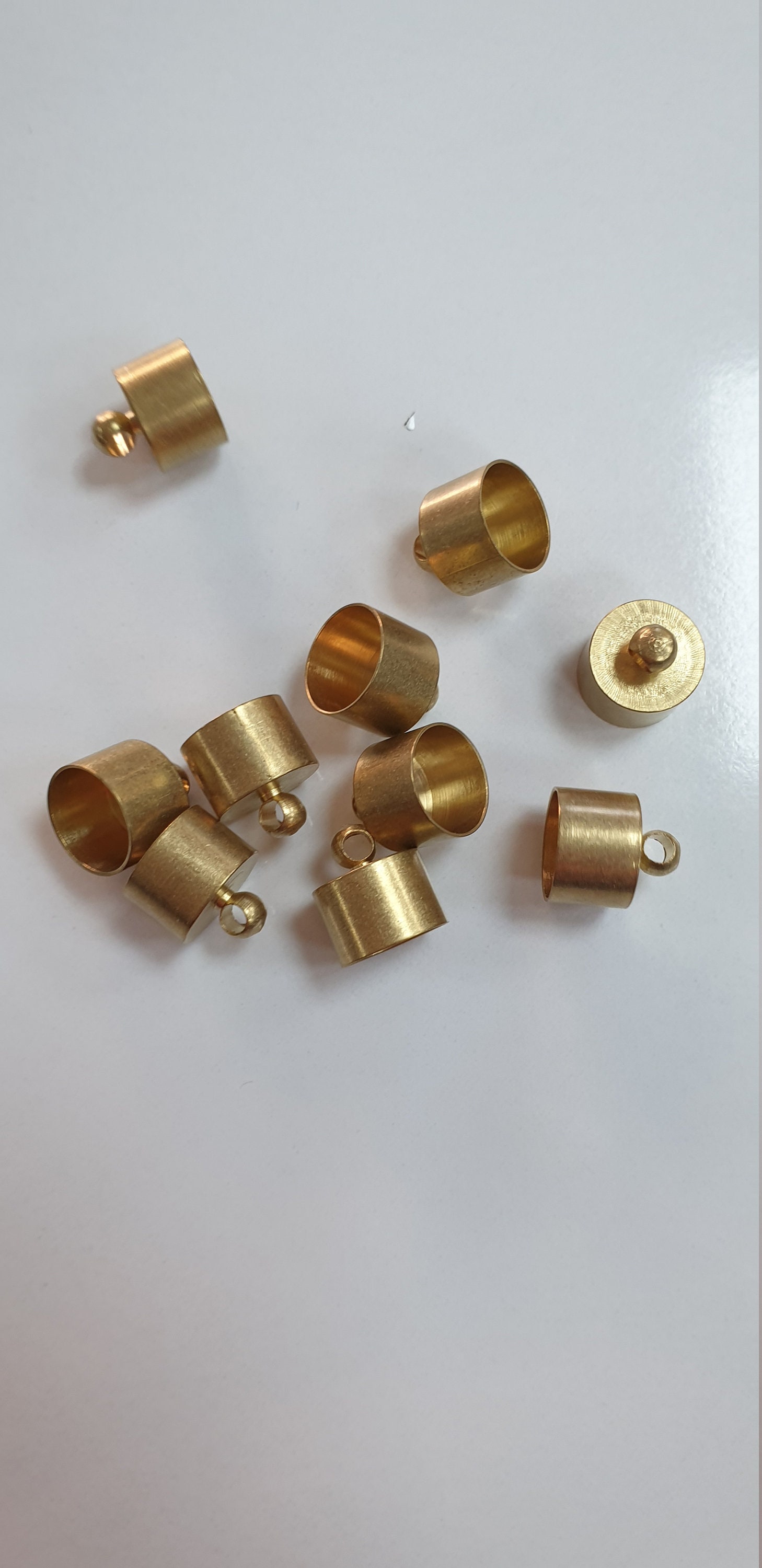 30 Pcs Raw Brass Leather Cord End Cap 9 X 10 Mm Etsy