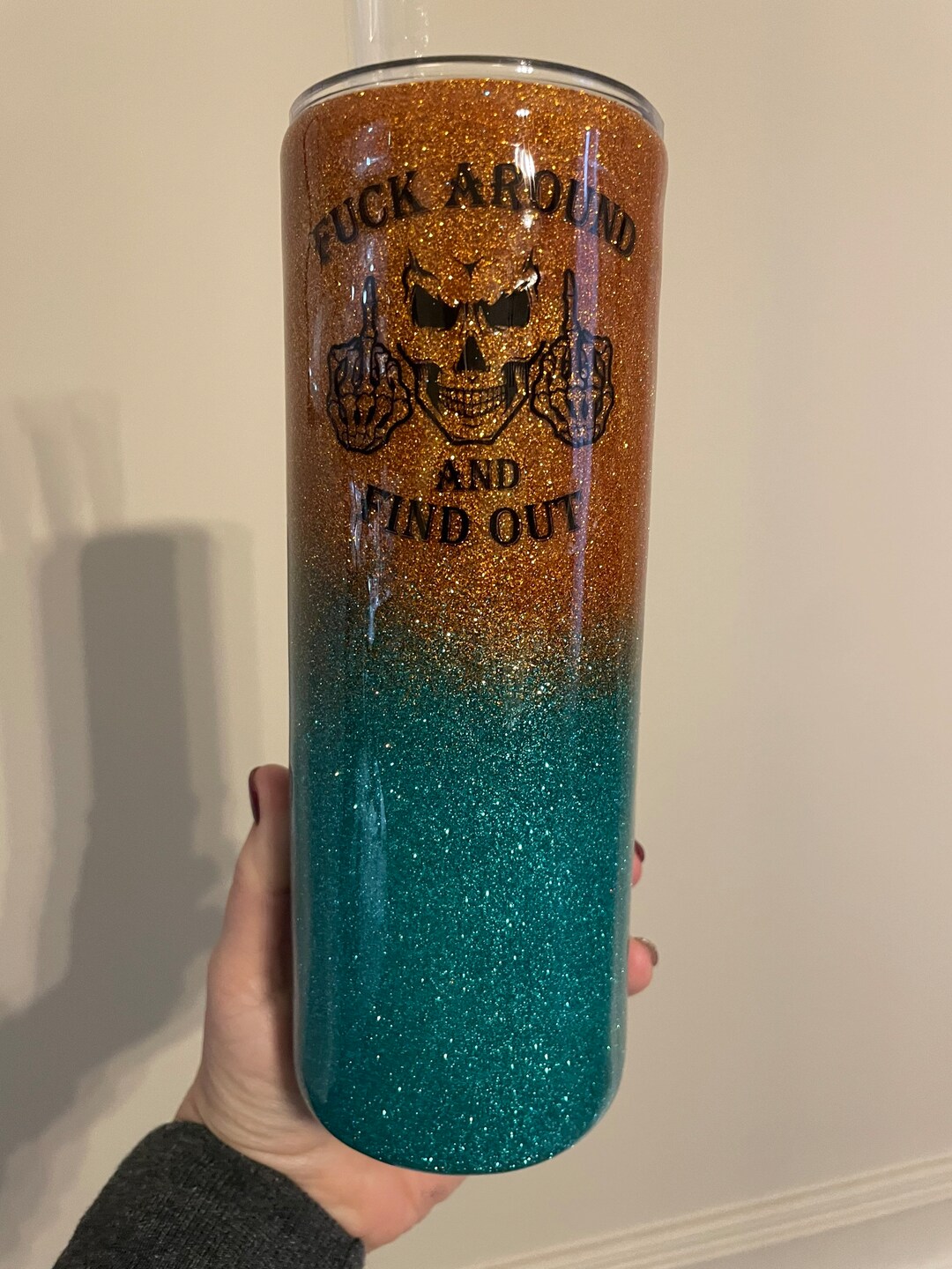 Glitter Tumbler FAFO Fck Around and Find Out Etsy