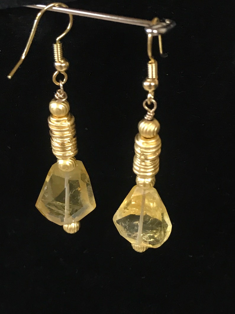 Brazilian yellow Topaz nugget pendant with chain of citrine and gold by AnitaKutellaDesign