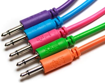 Eurorack Patch Cables - 5 Pack, multiple lengths/colors! 6&quot; 12&quot; 18&quot; 24&quot; 36&quot; 72&quot;