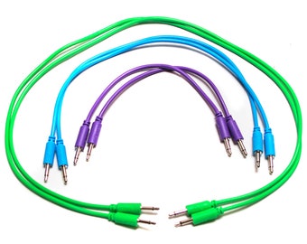 Eurorack Patch Cables - 6 Pack Assorted, 6&quot; 12&quot; 24&quot;