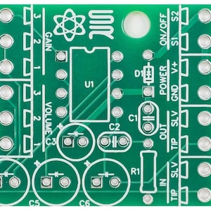LM386 Audio Amplifier PCB - Guitar Synth Instrument Mini Amp PCB by Synthrotek