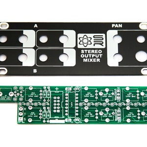 Synthrotek 1U Stereo Output Mixer PCB and Panel Combo