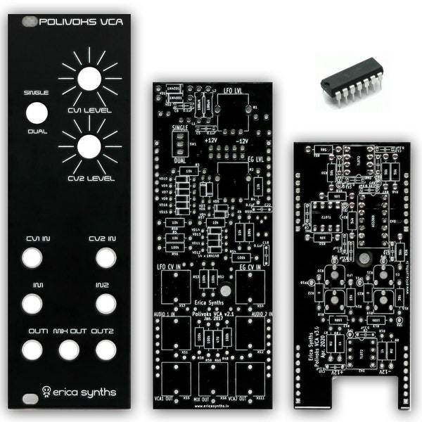 Erica Synths Polivoks Dual VCA II PCBs, Panel and AS3360 IC