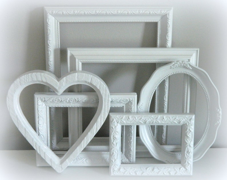 Classic White Picture Frame Set Of 6 Gallery Wall Frames Collection